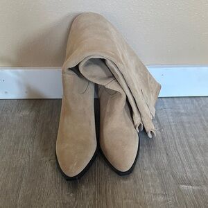 Women's Tan Suede Knee-High Boots